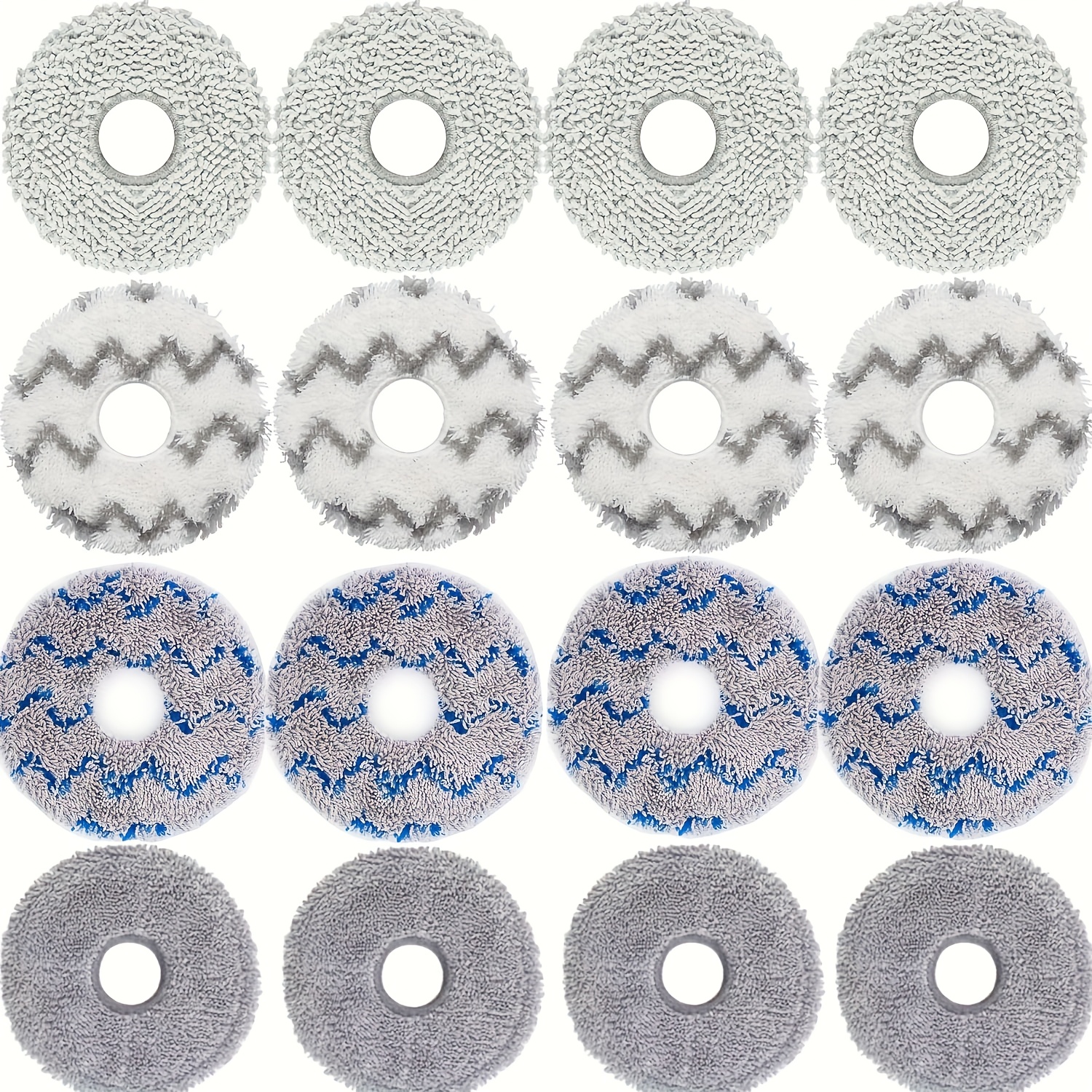 Image of 16 Pack Replacement Mop Pads | Compatible With X1 Turbo, X1 Omni, T10 Turbo, T10 Omni, T20 Omni, X2 Omni, , L10 Ultra, L10s Ultra, L20 Ultra, X30 Ultra Robot Vacuums And