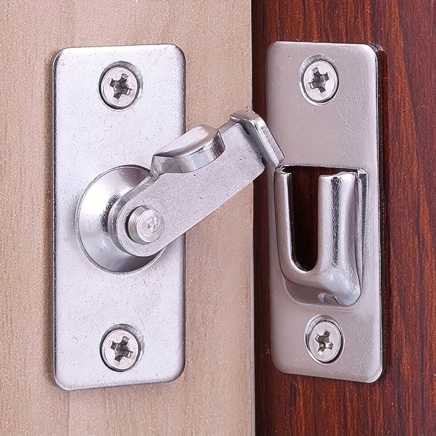 Small Stainless Steel Right Angle Hasp, Stainless Steel Latch Door Right Angle Sliding Door Hasp Latch Pet Cage Insurance Door Latch Anti-theft Safety Door Lock