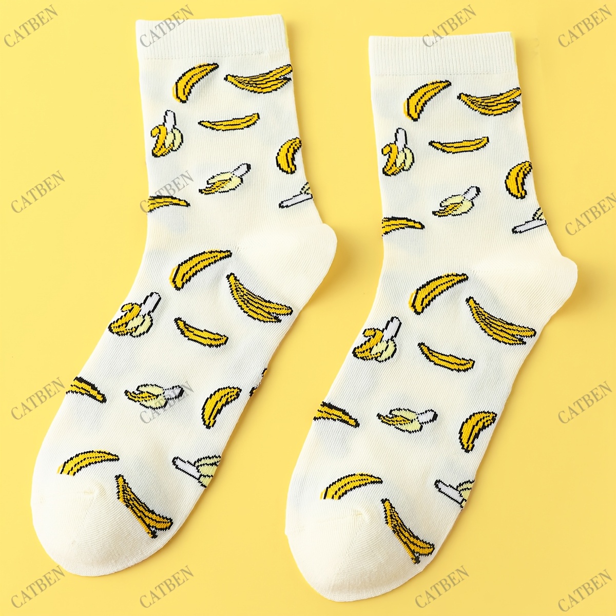 TEMU 1 Pair Socks For Women Funny Banana Socks Novelty Socks With Fruit Pattern Casual Wear For Men And Women Gift Socks For Family And For For Socks