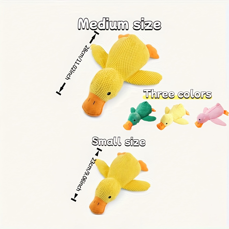 Interactive Yellow Duck Doll with Squeaking Sound for Pets