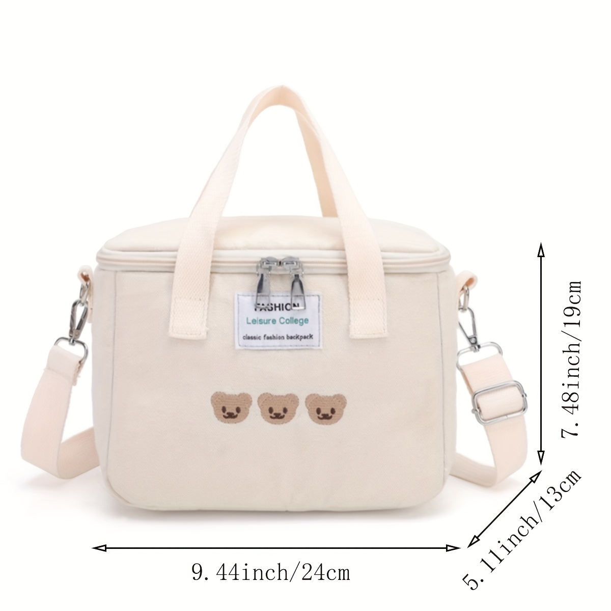 Image of Bag, Large Capacity Multifunctional Insulated Tote Bag, Work Student Canvas, Parent Bag, Non-food Contact