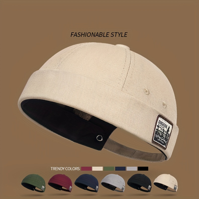 

Unisex Trendy Solid Color Blend Brimless Cap - Lightweight, Street Style Hip Hop Hat For Men & Women