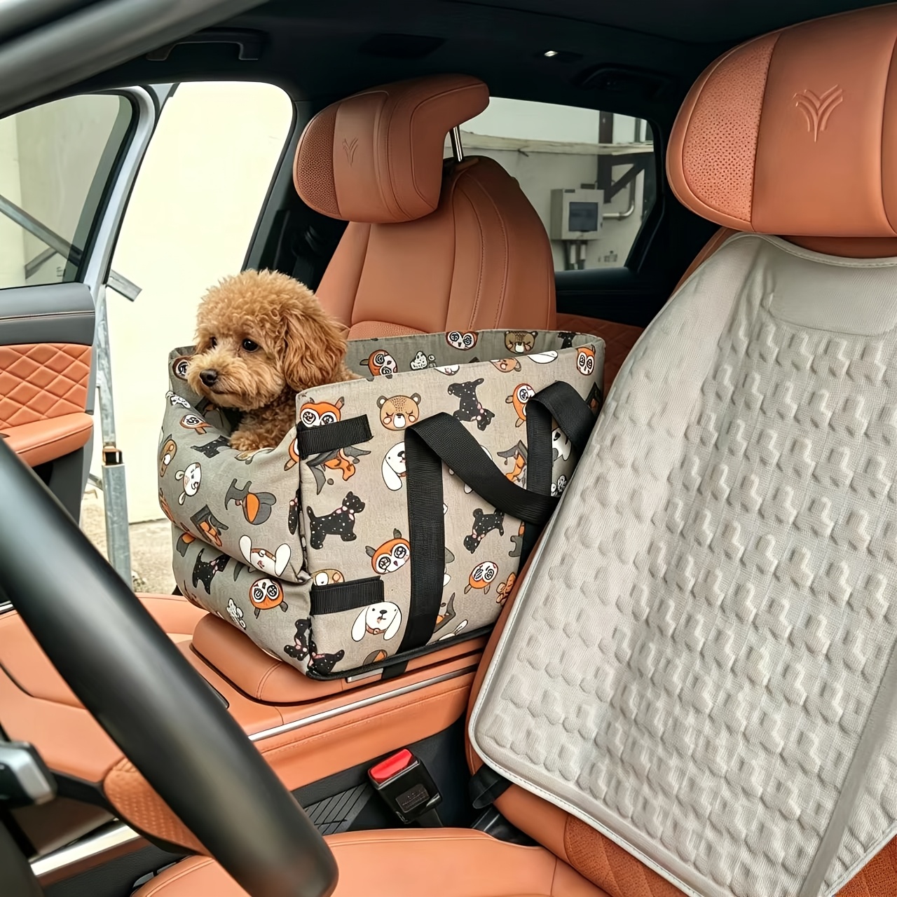 TEMU Handheld Car Pet Bed, Car Center Console Dog Bed, Pet Travel Bag