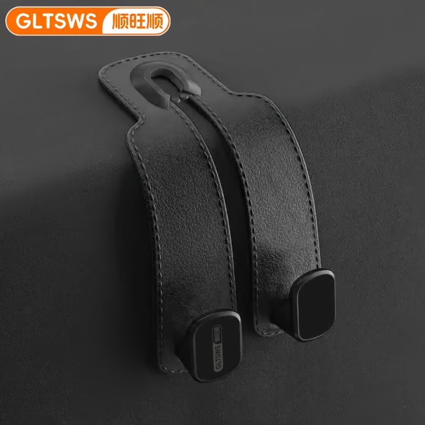 TEMU 1 Paquete () Gancho de Reposacabezas para Asiento de Coche de Cuero PVC, Colgador , Organizador Universal para Asiento Trasero de Coche para