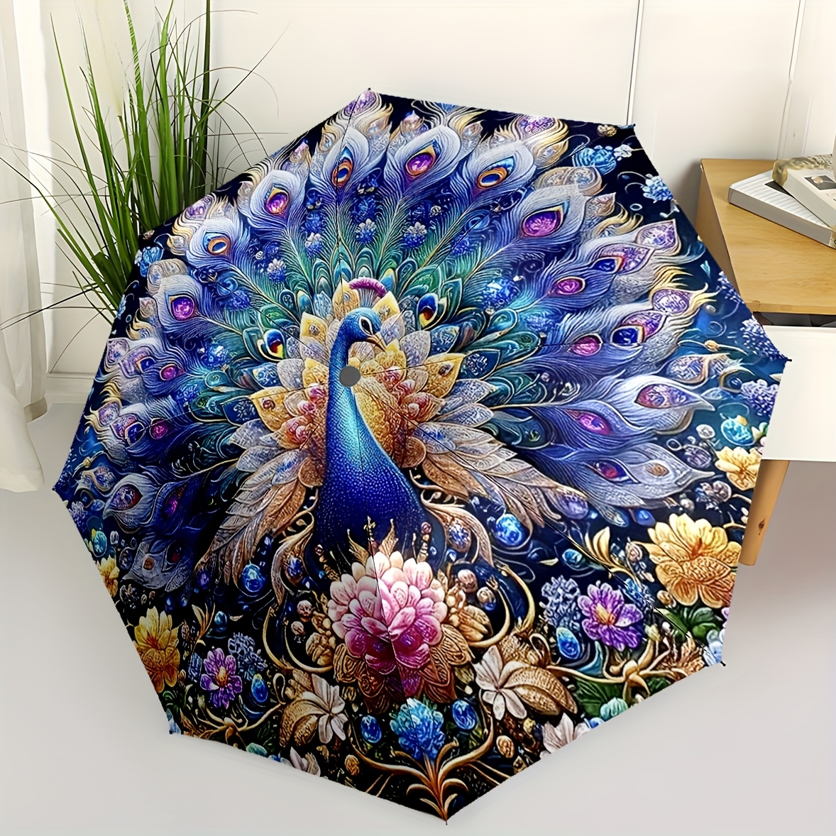 Image of 1pc Automatic Folding Umbrella: Compact & Lightweight For Daily Use, Birthday, Christmas, Valentine's Day Gift, Travel Umbrella, Durable 8 Bone Designt28