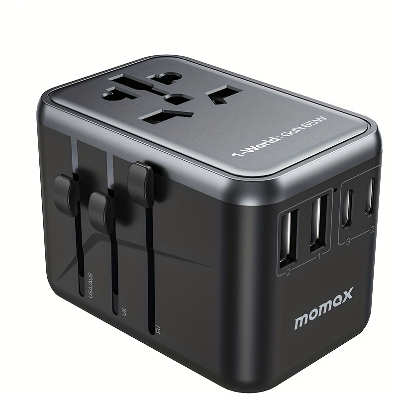 

Momax Universal Travel Adapter, 70w Gan International Power Adapter, 3 Usb-c & 2 Usb-a, Worldwide Travel Plug Adapter, International Power Adapter For Most Europe, Usa, Japan, Australia (type C/a/g/i)
