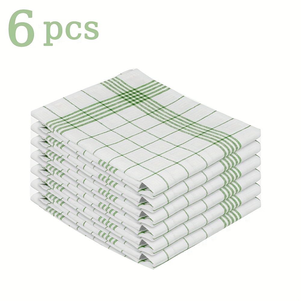 6/12Pcs Classic Plaid Dish Towel Scouring Pad