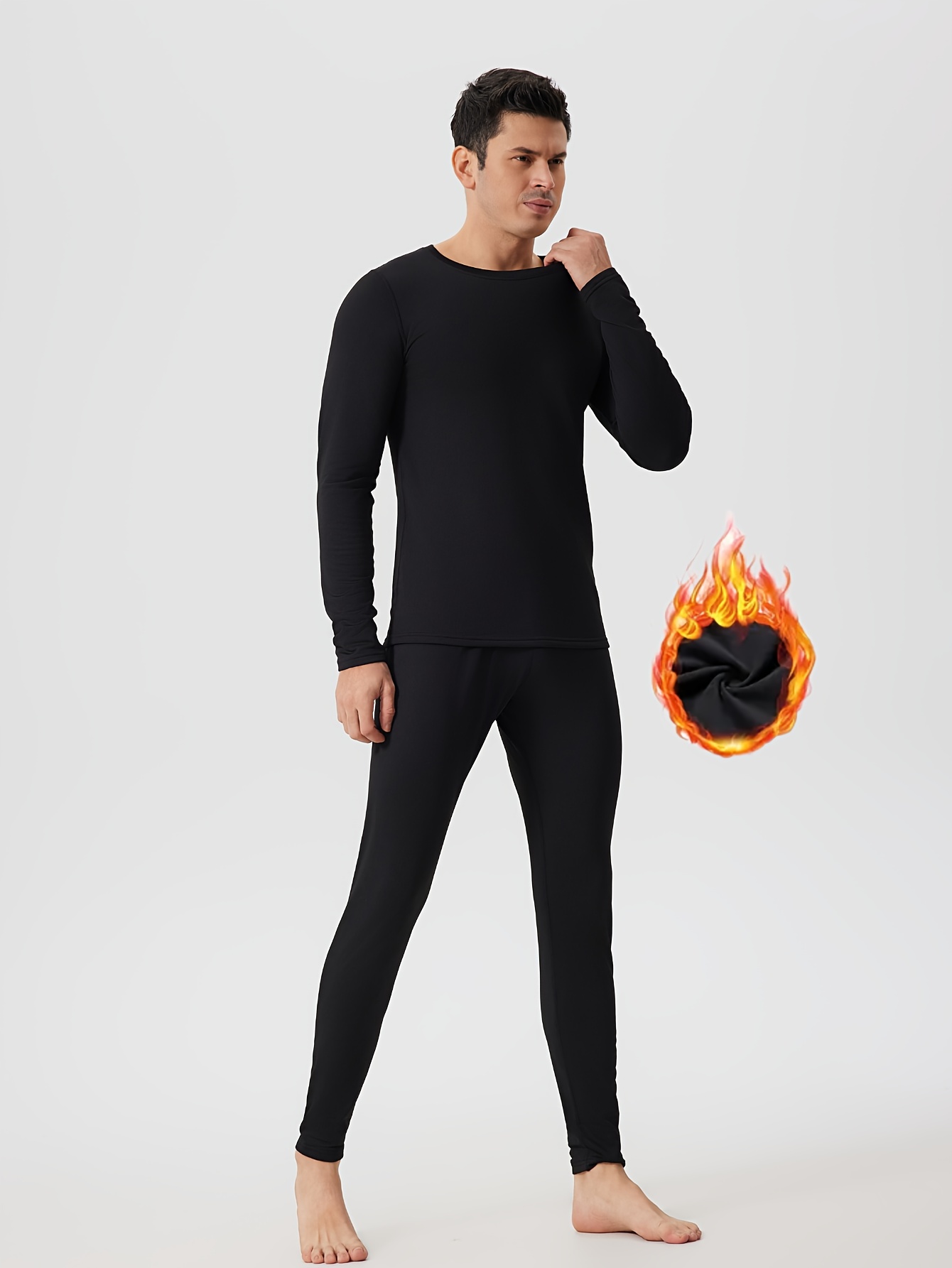 Pull Thermique Homme Col Roulé - Manches Longues, Coupe Slim, Tissu Élastique Et Respirant