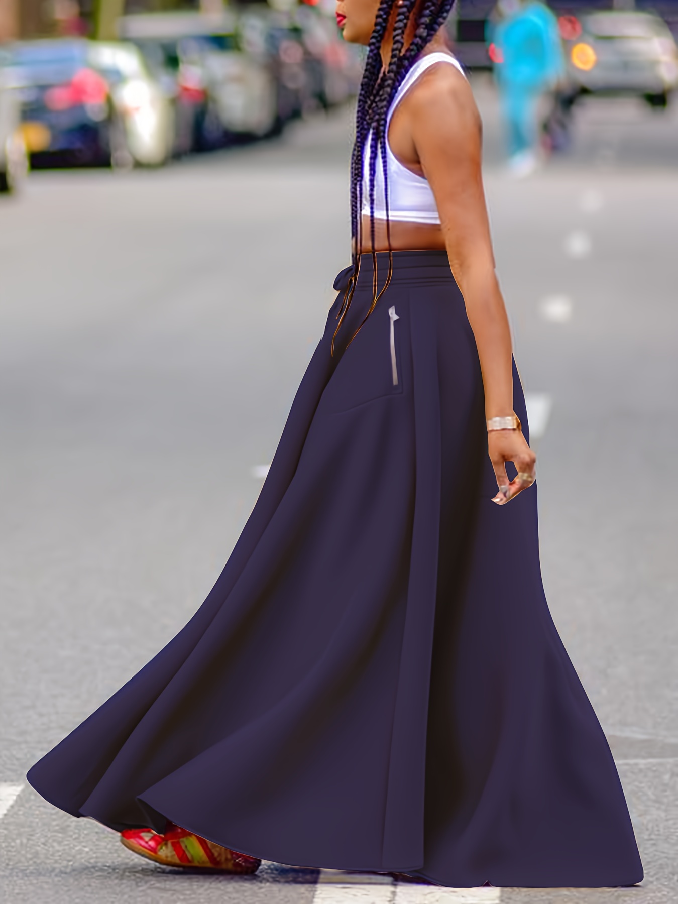 Interview Outfits Formal Classy Outfits Womens Elegant Maxi Skirt  Adjustable Drawstring Waist Flowy Temu Australia