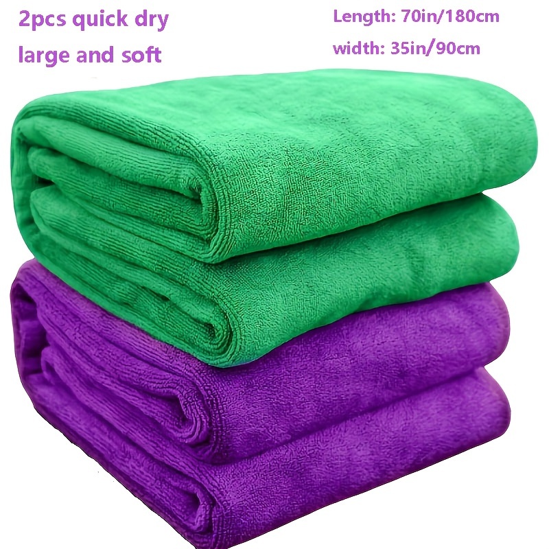 

2-piece Microfiber Beach Towel, Quick-drying Bath Towel, Plush & Soft Bathrobe For Adults, Large Size, Plush & Towel For Camping, Travel, Spa