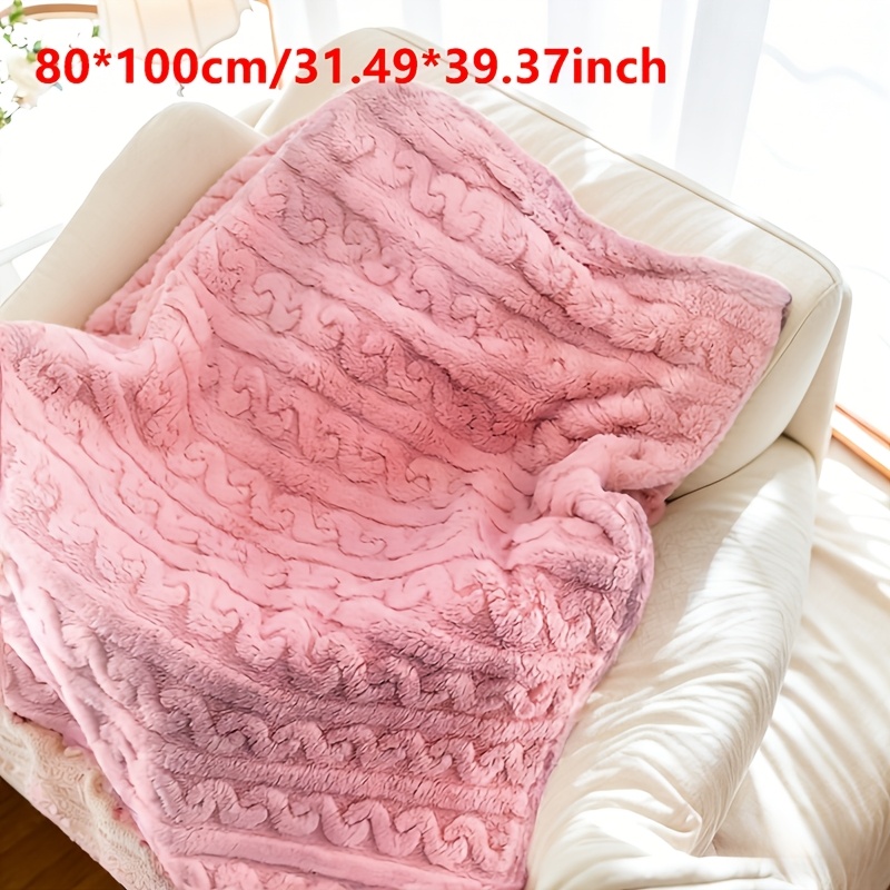 Image of Baby Blanket, Comfortable Plush 3d Pattern Knit Fabric Fleece Blanket, Throw, Soft Warm Thick Flannel Blanket Suitable For Sofa And Travel - Multifunctional Cozy Blanket