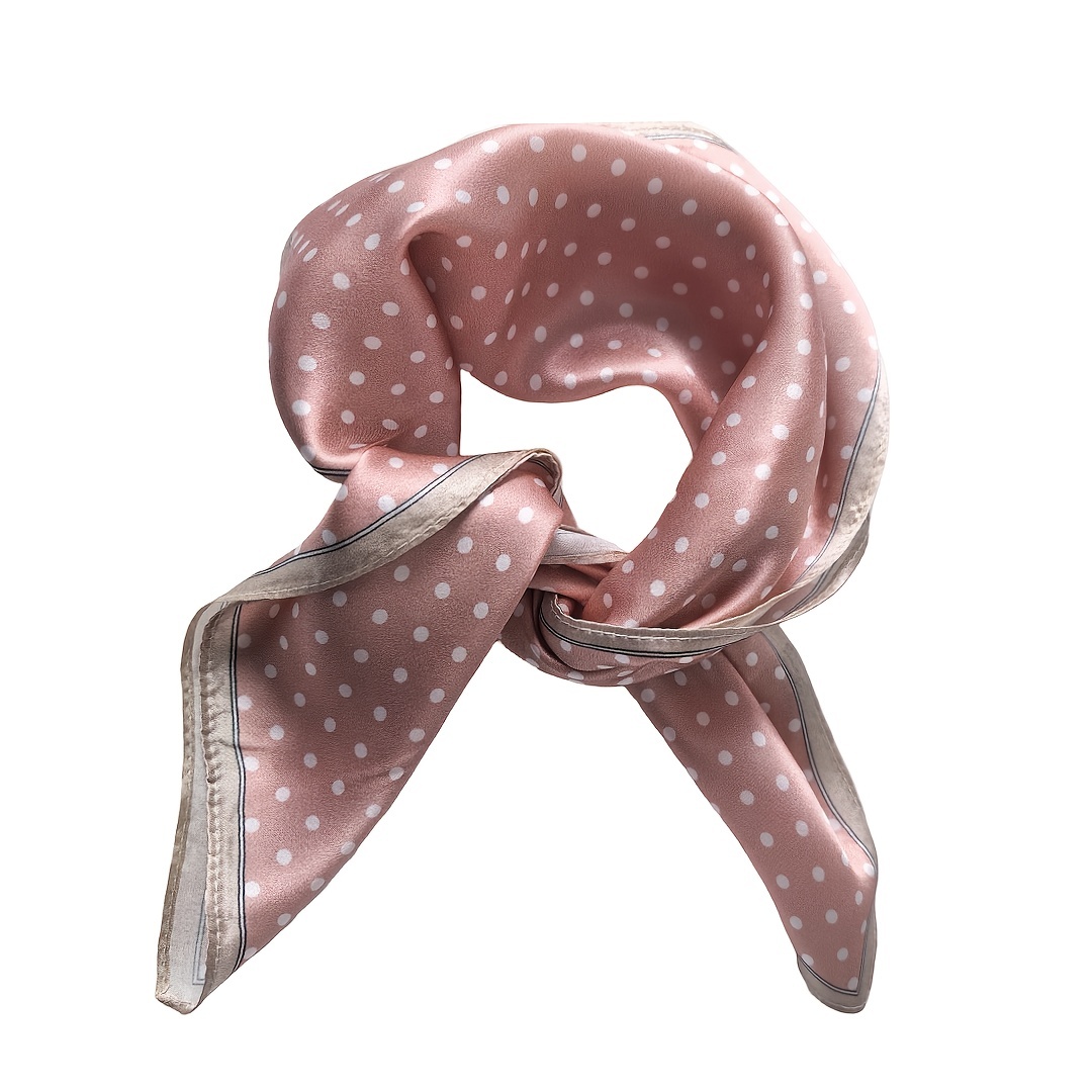 Image of 100% Silk, 20.87inch Pink Polka Dot Pattern Premium , Versatile Style, Easy, Princess, Cute, Sweet Romantic, Suitable For Daily Wear, Dates, Parties, Unisex, Self-use And Gifting