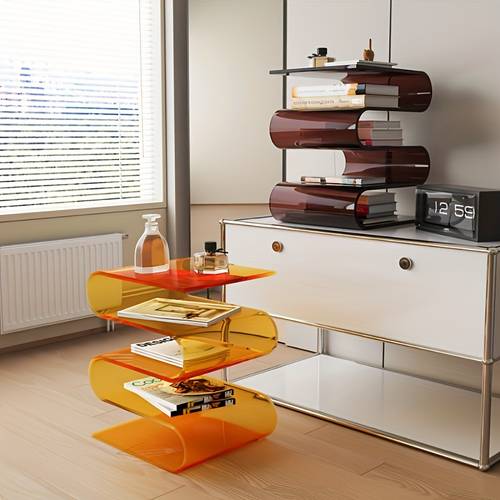 curved creative coffee table minimalist bedside cabinet living room sofa side table multi tier storage shelf