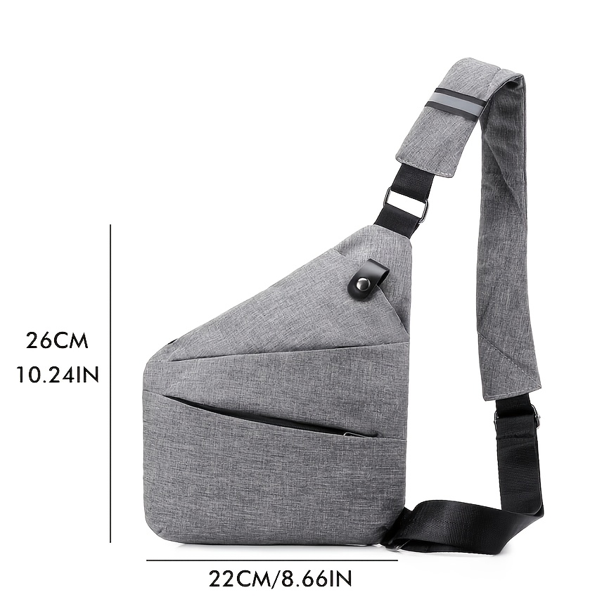 1pc outdoor multifunctional single shoulder invisible underarm bag close fitting anti theft crossbody bag solid color zipper chest bag polyester lining adjustable universal shoulder strap for men and women travel backpack details 1