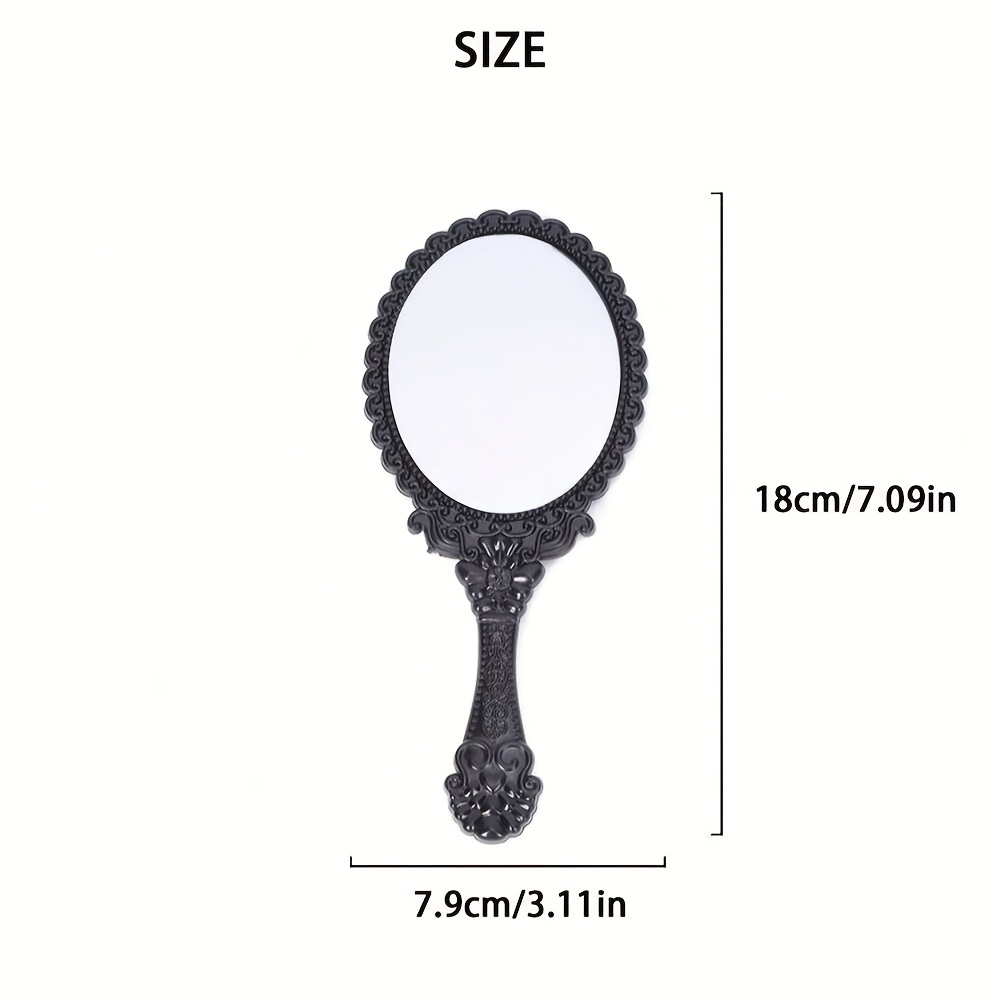 Minimalist Solid Color Elegant Plastic Round Women's Hand Mirror