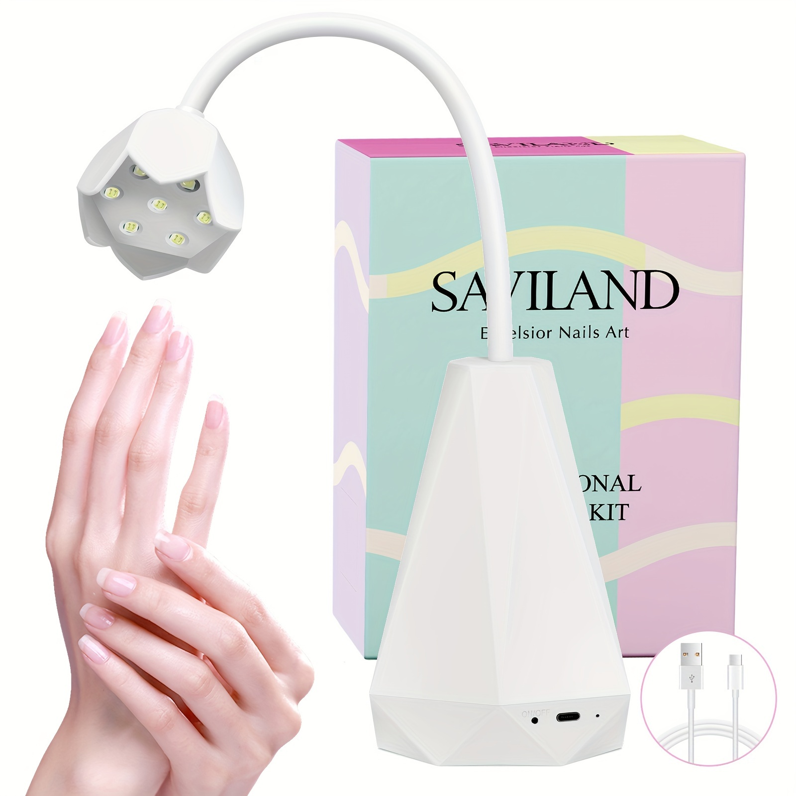 

Saviland Portable Nail Lamp - 21w Gel , V Light For Nails, Nail Dryer For Gel Nail Polish, Nail Tips And Glue Gel Kit, Quick Dry Nail Art Curing Lamp For Nail Salon Home Diy Manicure