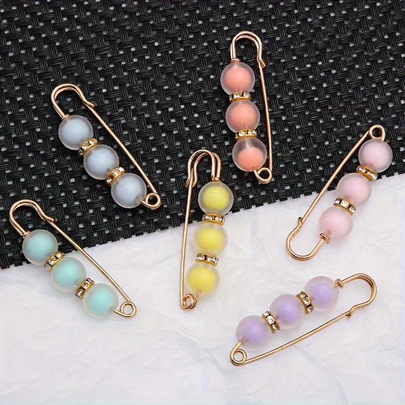 Beads Safety Pin Brooch Diy 4pcs Decorative Safety Pins With