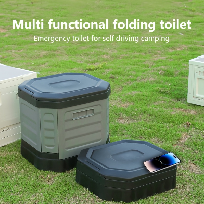Multi-Functional Portable RV Toilet & Folding Trash Can for Camping