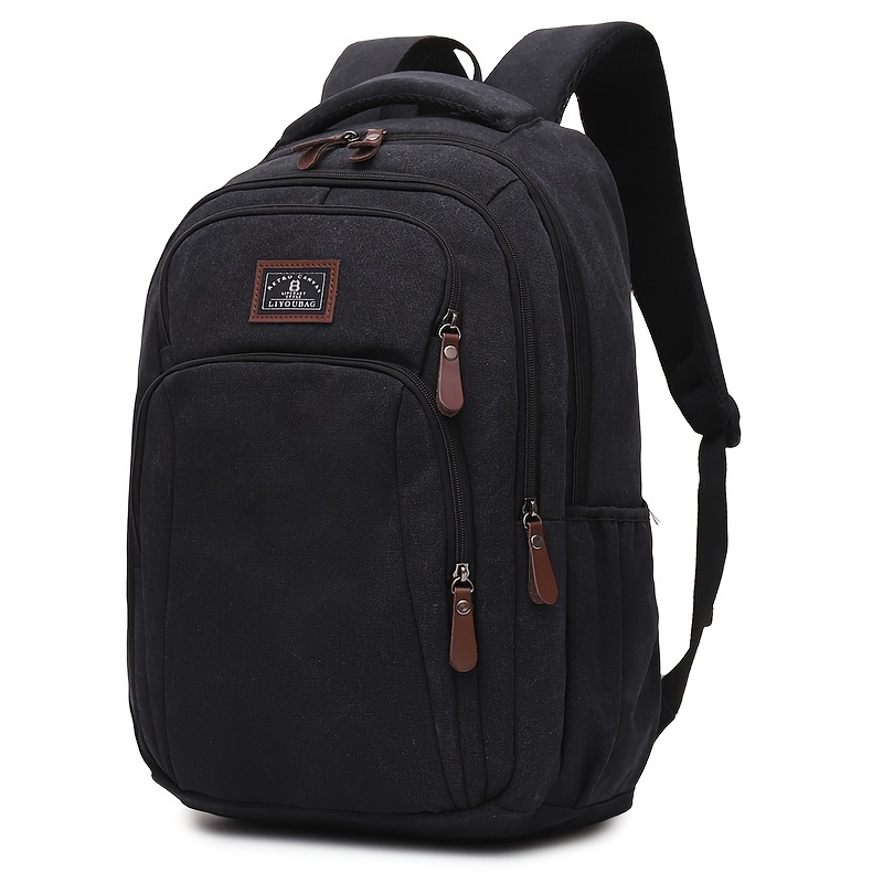 Image of Men's Large Capacity Travel Backpack - Lightweight Laptop Bag With 39.62cm Laptop Compartment, Multiple Zippered Pockets, Padded Shoulder Straps - Durable Backpack For Business, School, Vacation