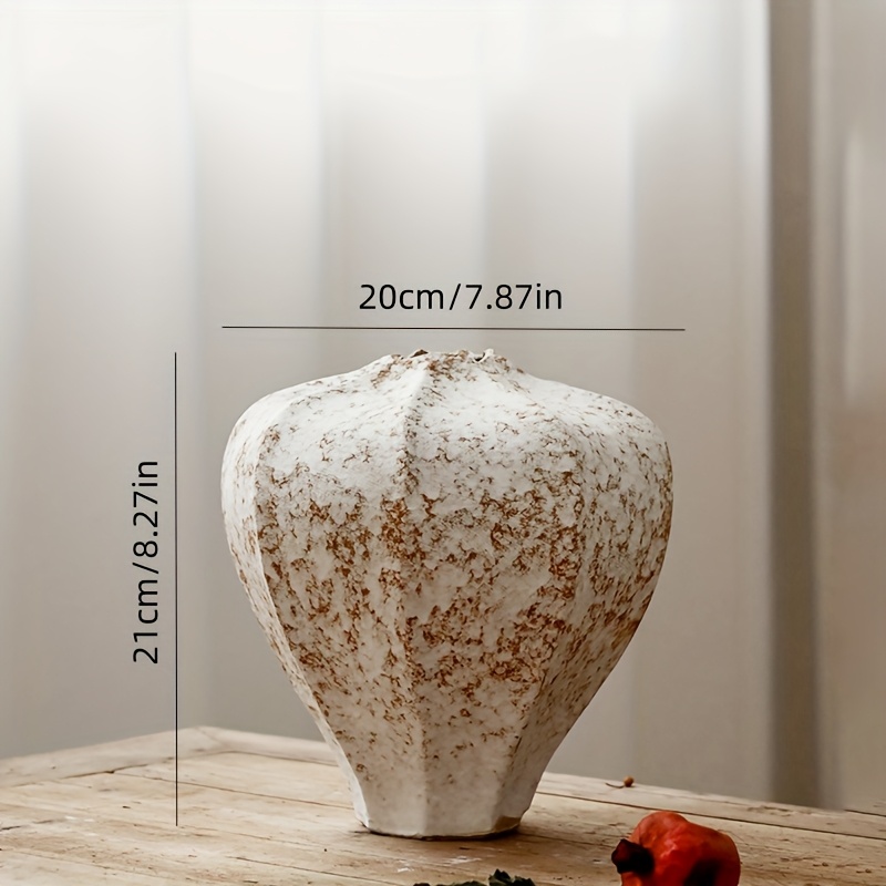 A Handcrafted White Ceramic Vase - Vintage Style Modern Home Decor, Suitable for Dining Tables, Kitchens, Offices, Or Living Rooms - an Ideal Housewarming Gift And Vase Home Decoration