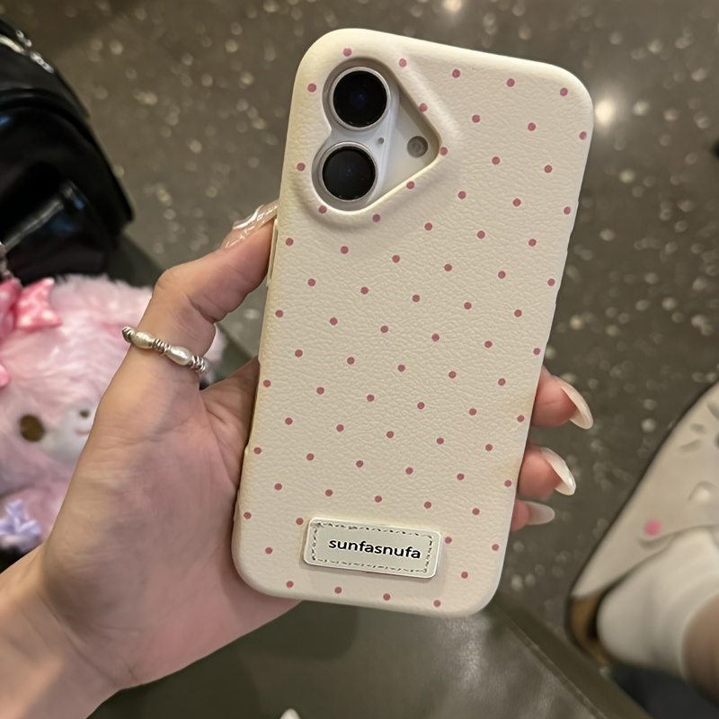 The Camera Is in The Shape of Love, Apple 16Plus Female 16 Cute Lychee Pattern, And The Leather Pattern Is Suitable for Apple 16 Single-Piece Mobile Phone Case, Which Feels Comfortable.