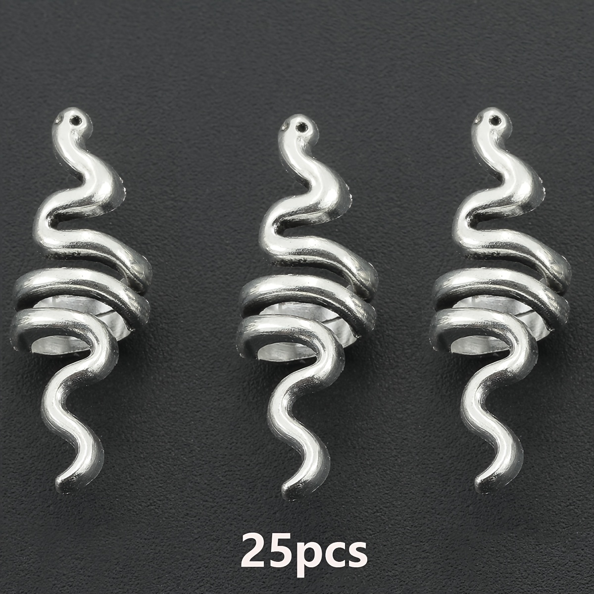 E-shop 25 Stück schlangenförmige Spacer-Perlen, lose Perlen aus Legierung mit Tiermotiv, dekorative Perlen mit großem Loch, Trennperlen,