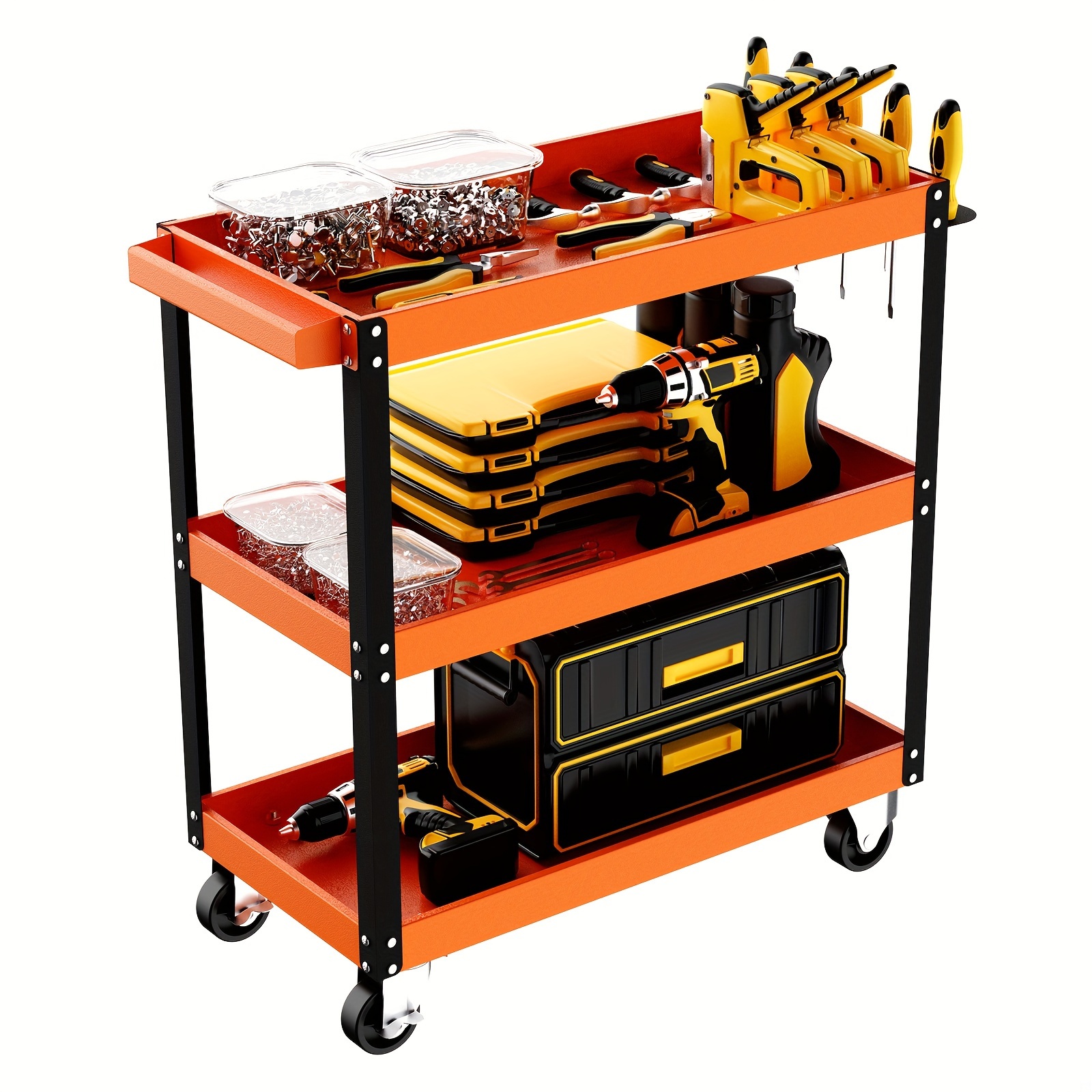 Toolbox Organizer Tool Tray Dividers Rolling Toolbox Trolley - Temu