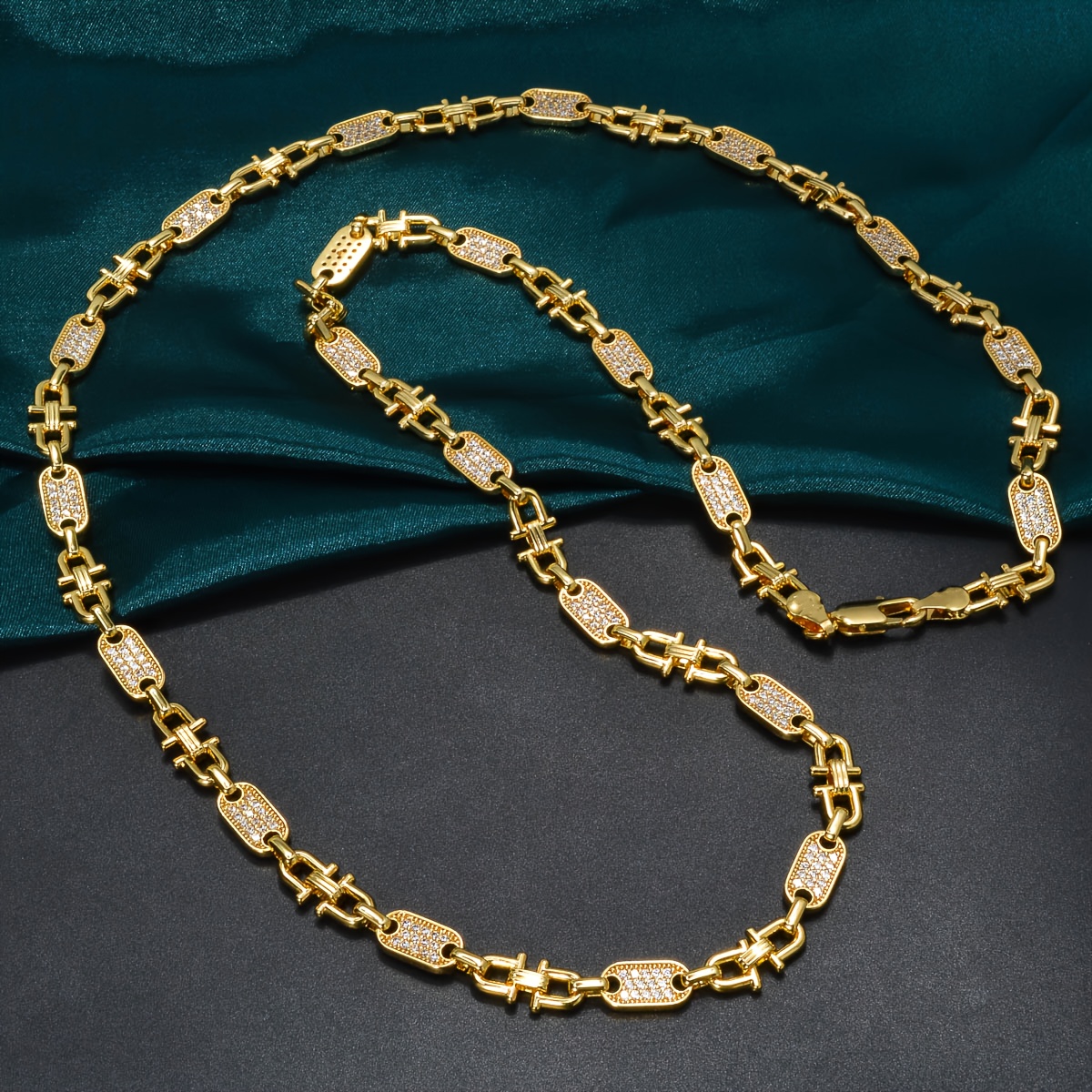 Image of 1pc Women And Men Fashionable Street Style Rapper Necklace - Zirconia Copper Hip Hop Trendy Unique Jewelry Gift