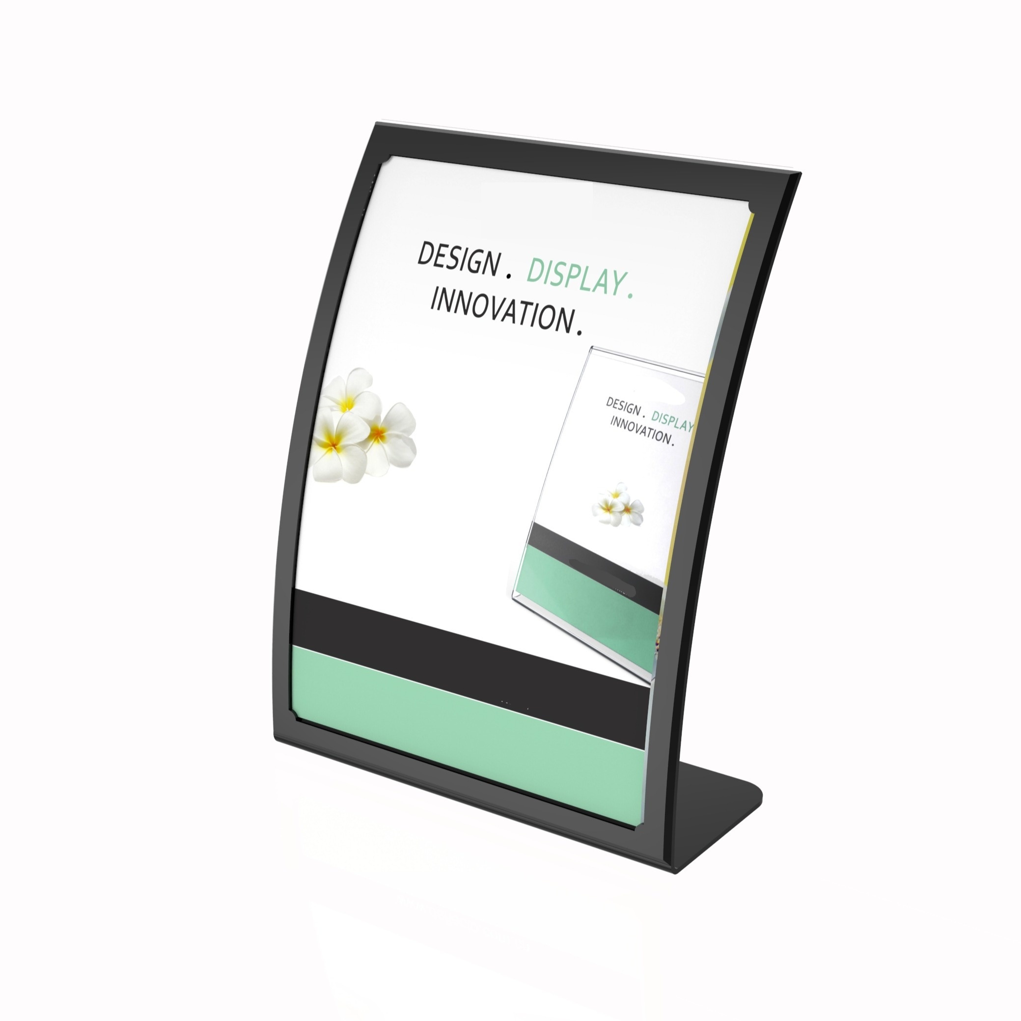 1pc Curved Sign Holder, Desktop Sign Stand, Insert Size: A4