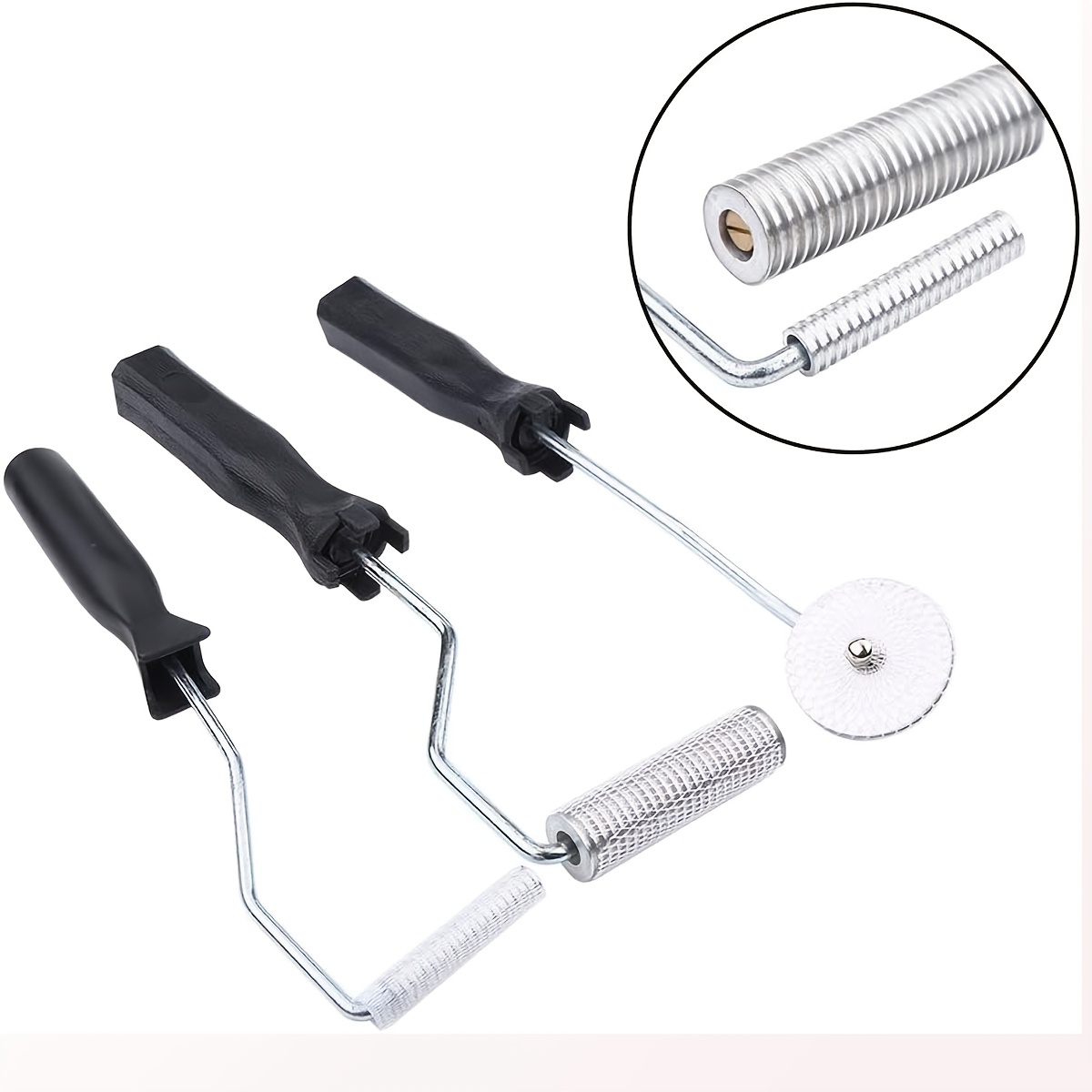 TEMU 3pcs Fiberglass Roller Tools Set - Paddle Laminating Paint Roller Kit For Resin Tub, Fiberglass , Resin Laminating Tool