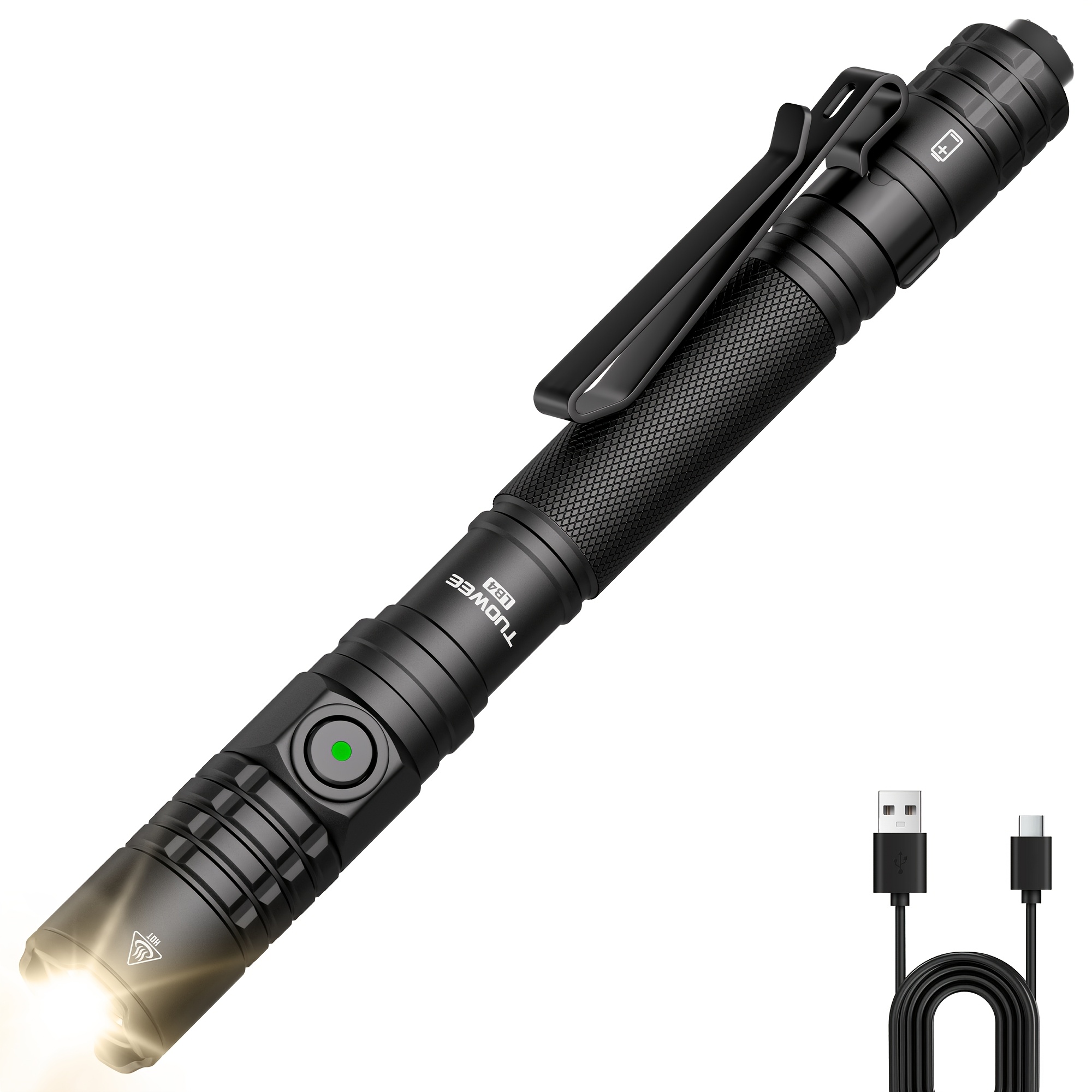 1000lumen High-brightness Torch, Edc Tactical Penlight, Tactical Tail Switch, , Suitable For Everyday Lighting, Outdoor Activities, Camping And Work Lighting
