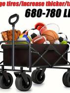 outdoor folding cart solid tires 360 wheels 600d tear resistant fabric solution for camping holiday shopping