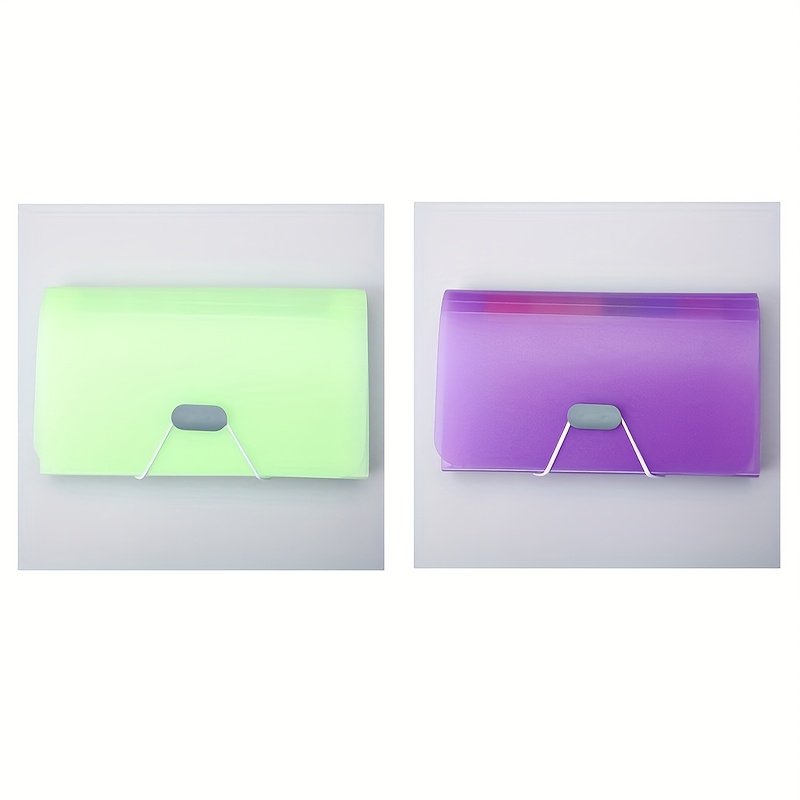 TEMU 2pcs 13-compartment Accordion File Folder, Small Mini Office Storage Bag A6 Bill Clip File Folder File Bag