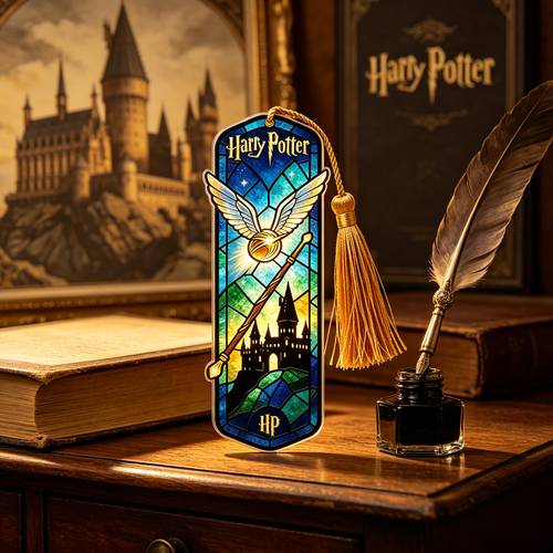 1pc wb bookmark suitable for books themed collections magical painted glass acrylic bookmark with iconic characters gift for fans for daily use cultural collectible for