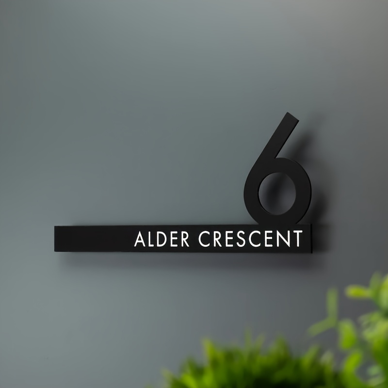 E-shop Individuelle 25cm Acryl-Adressschild, Personalisiertes High-End 3D-Türschild, Wandmontiertes Außen-Adressmarker für - und Gartendekoration,
