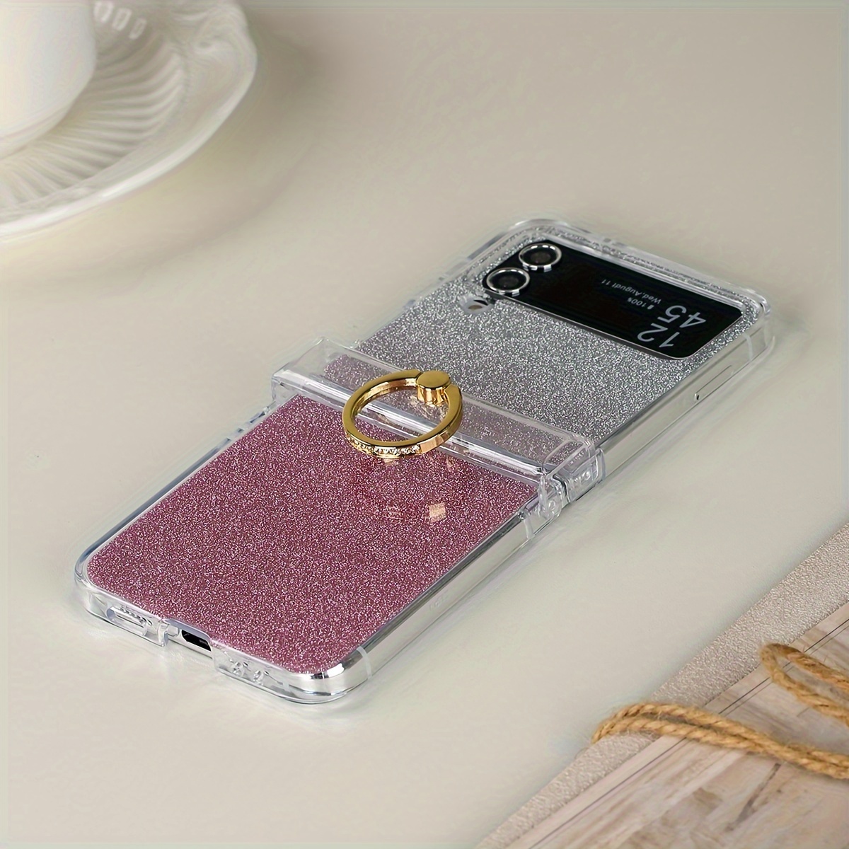

Étui de pliable téléphone portable charnière en brillant à , de bague , 5G, 5G, 5G, 5G