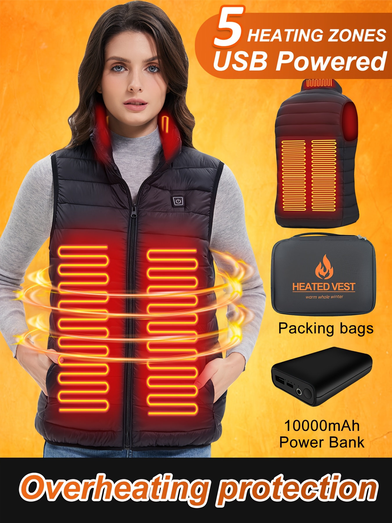 AODONG Heated Jackets For Women Men,Heated Clothing Heated