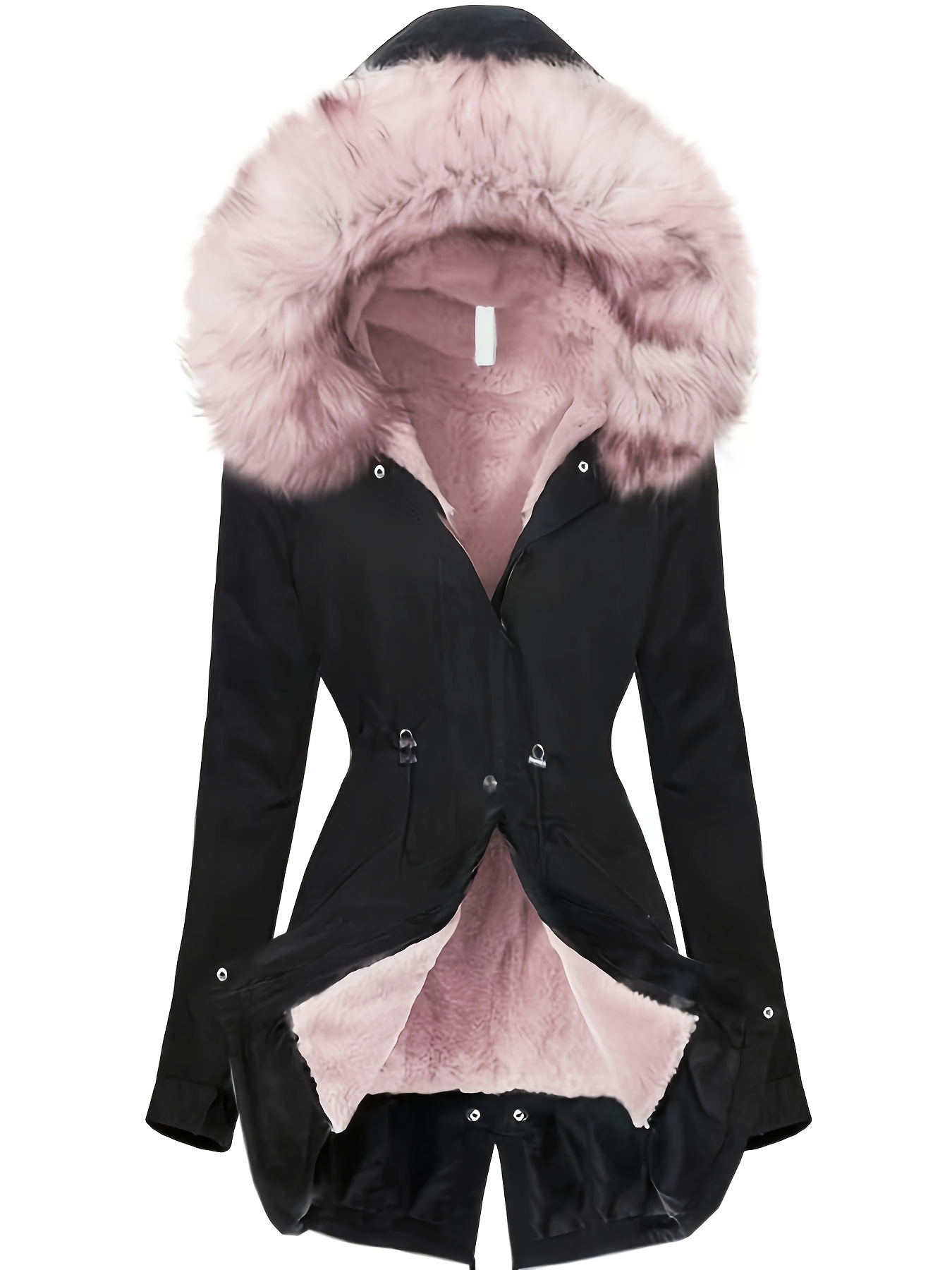 Artikelbild pinke   winterjacke, fleece dicke schwarze trenchcoat, jacke winter dicke herbst   elegante damen pufferjacke, schöner mantel, modischer farbblocker pufferjacke + asd1 jacke