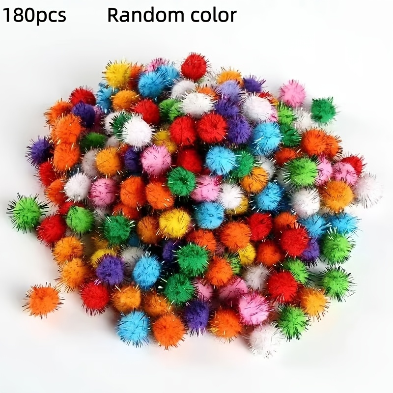 TEMU 180 balles en peluche pailletées multicolores, décoration de fête de Noël et balles en peluche pour décoration de costume, balles en peluche
