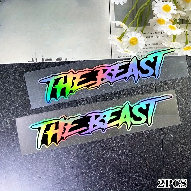 Image of 2pcs The Motorcycle Stickers, Waterproof Vinyl Decals, Suitable For Motorbike Helmet, Side Panela, Fuel Tank, Car Triangle Window, Suitable For Metal And Glass Surfaces