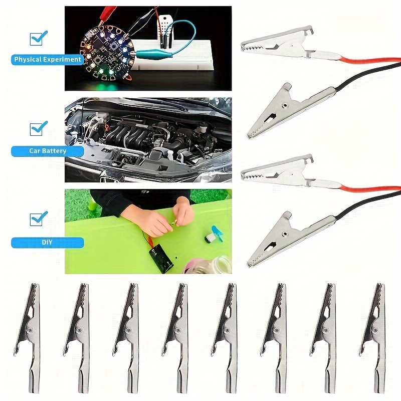 

[customer ] 20pcs Crocodile Clips With Detachable Sheath - Ideal For Batteries, Business Cards & More - Metal, No Power Needed