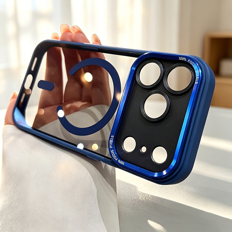 TEMU para Teléfono - Una Nueva Lente de Metal Magnético Neutra y Diseñada para iPhone 15 y 14, con una Transparente para Mujer, Junto con una Opción