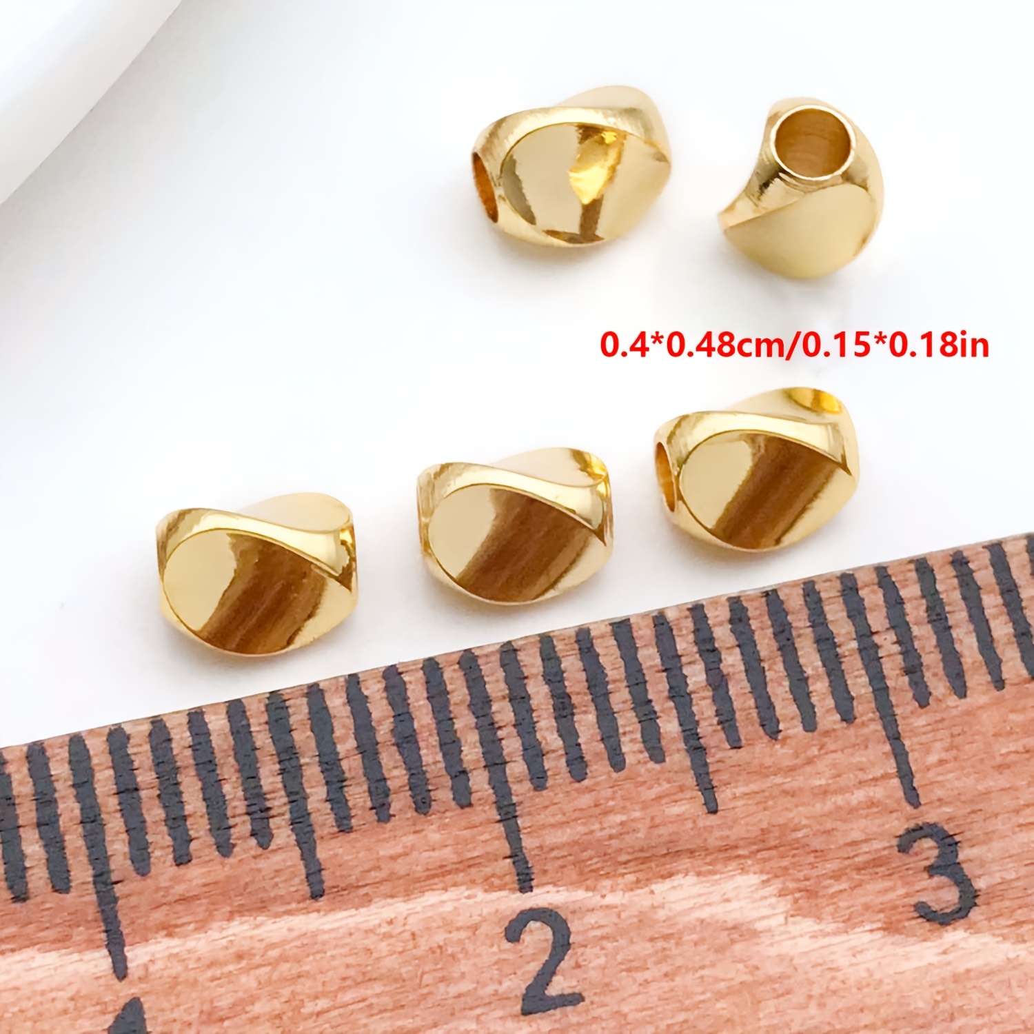 TEMU 10 pièces Perles en Laiton Plaqué Or 18K, Perles Irrégulières à Grand Trou pour DIY Bracelet Collier Accessoires de Fabrication de Bijoux
