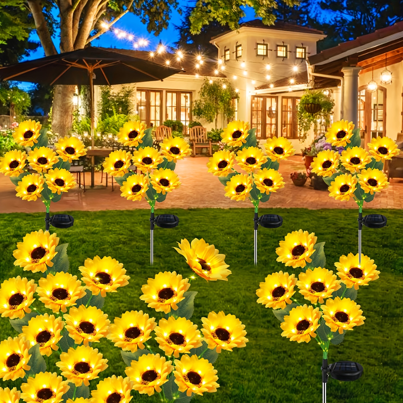 guirlande solaire de tournesols, lampe décorative avec 6 tournesols, détection dénergie lumineuse,   automatique/sous-  en  , cadeau pour   des mères et   des pères,   pour jardin ou pelouse Détails du produit 7