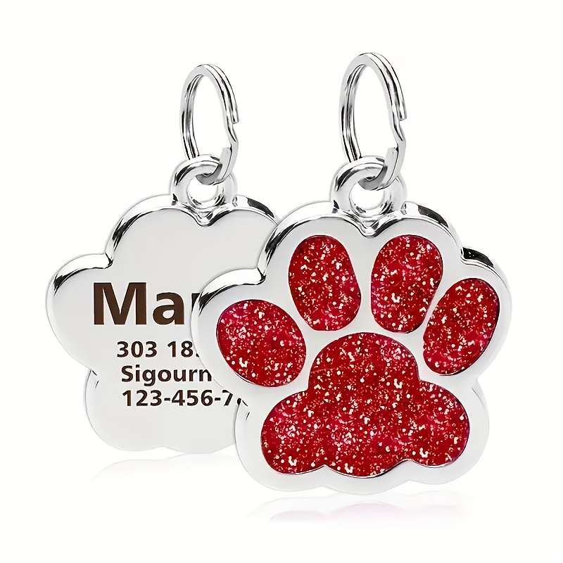 Customized Pet Personalized Dog Tag, Pet Id Tag Customized To Engrave Dog Name, Durable And Non-fading Pet Cat Claw Tag Dog Collar Nameplate