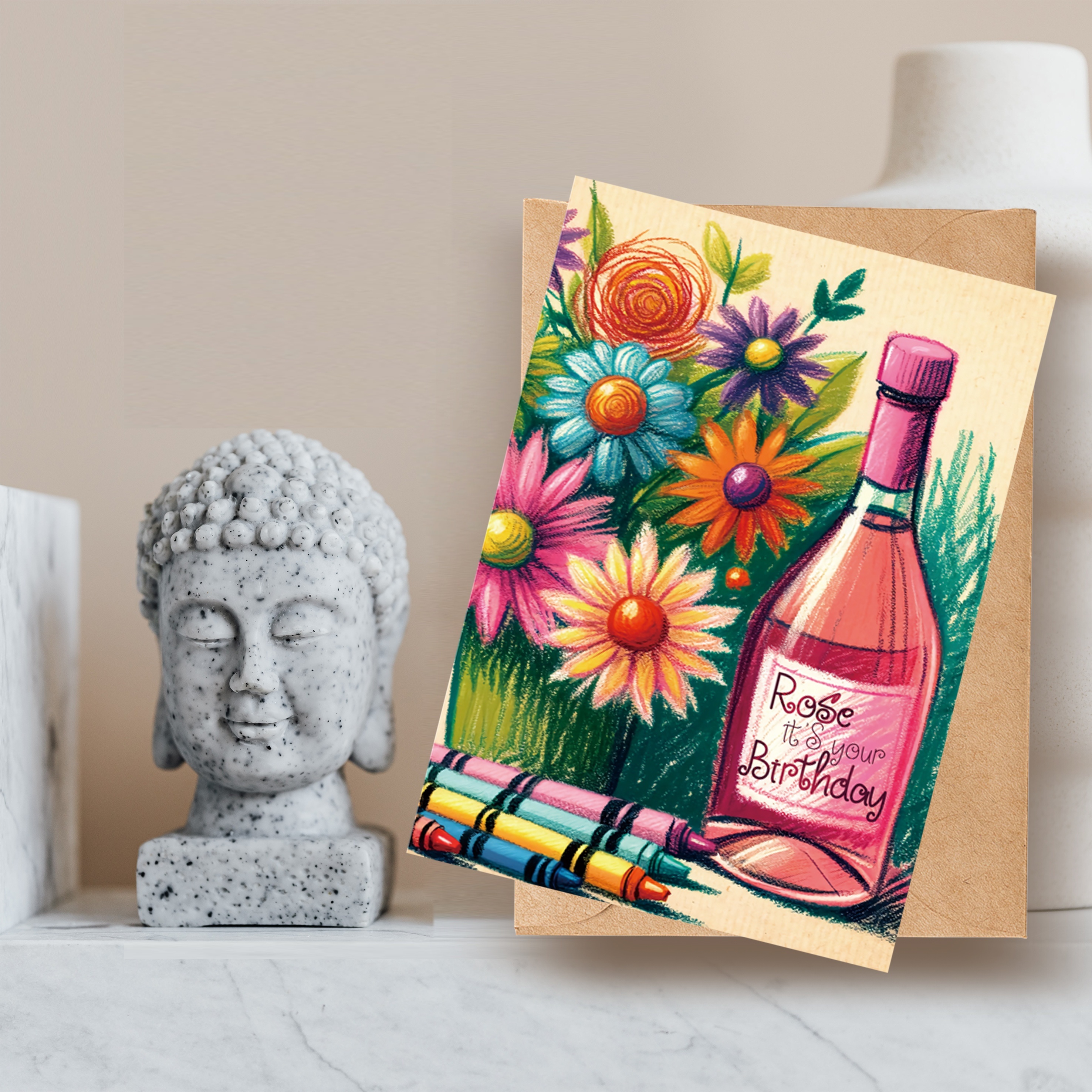 Red Wine Flowers Funny Birthday Card Pictures Humorous - Temu