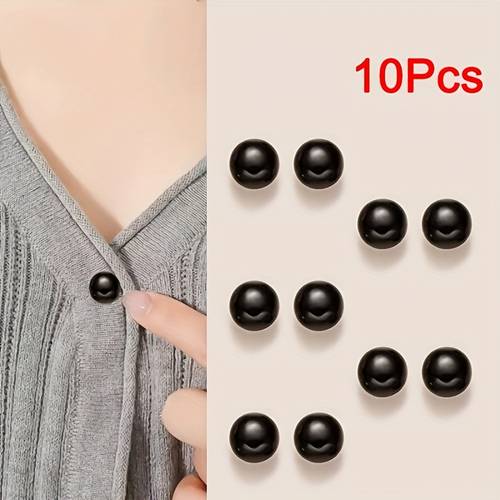 10pcs pearl like plastic snap buttons no sew adjustable clasps glossy spherical dark blue black white beige decorative fasteners for shirts dresses jackets blouses durable 10pcs bling buttons for clothes buttons for