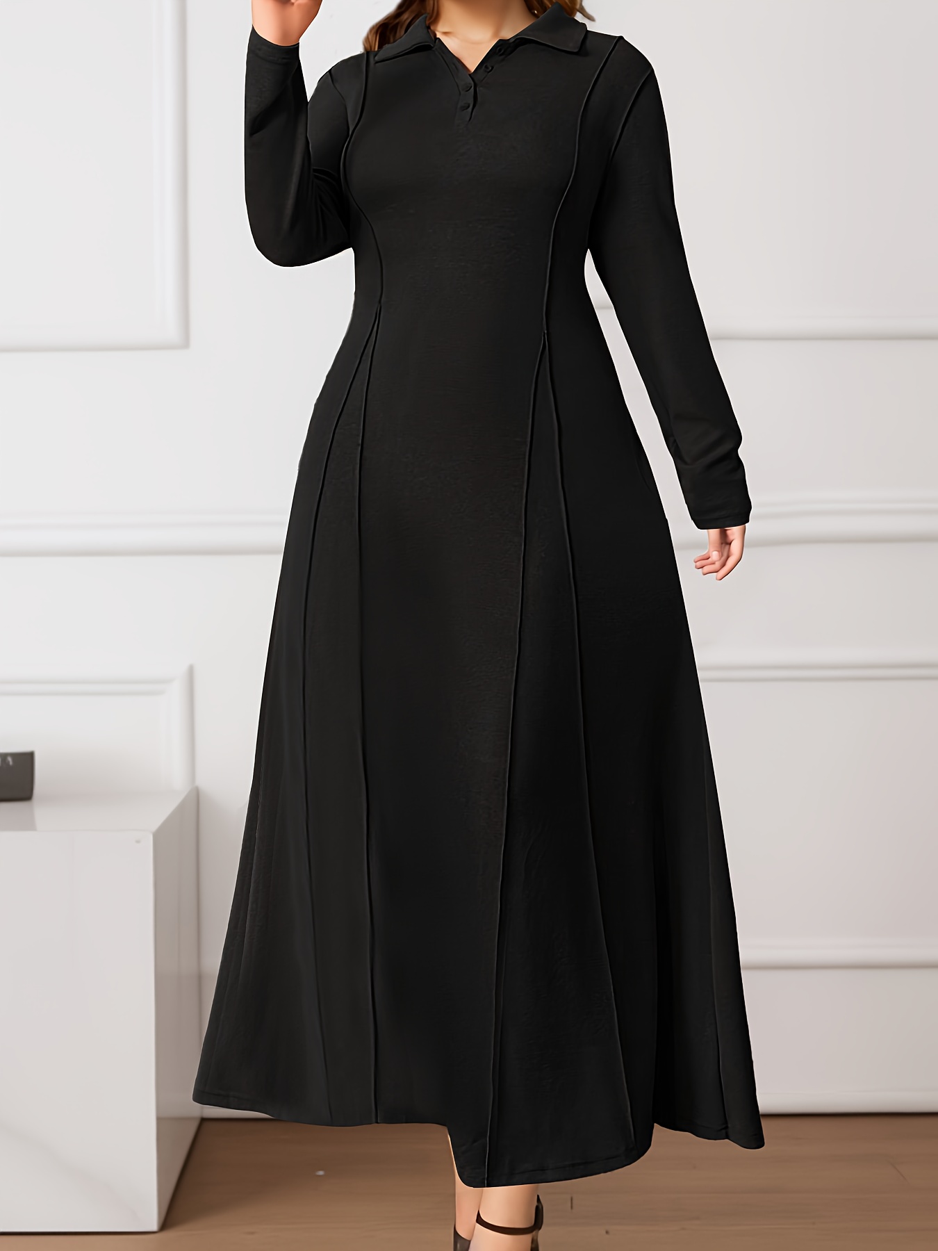 elegant long sleeve knit maxi dress women chic - Temu