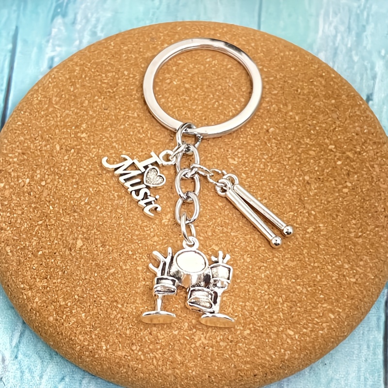 TEMU 1pc Drum Keychain, A Music Lovers, Rock Band Bag Charm