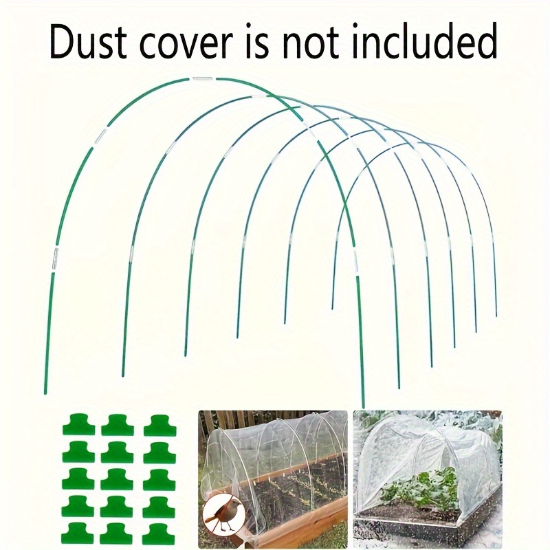 

54pcs Plastic Coated Fiberglass Rods, Insect Net Set For Plant Flower Vegetable Greenhouse Protection, Bird Animal Barrier Accessories (dust Cover Not Included) - No Electricity Needed